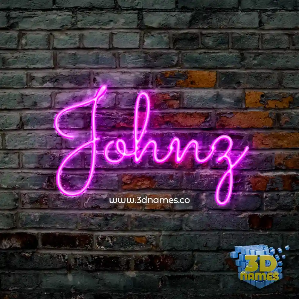 johnz in Pink Neon style - 3D name wallpaper