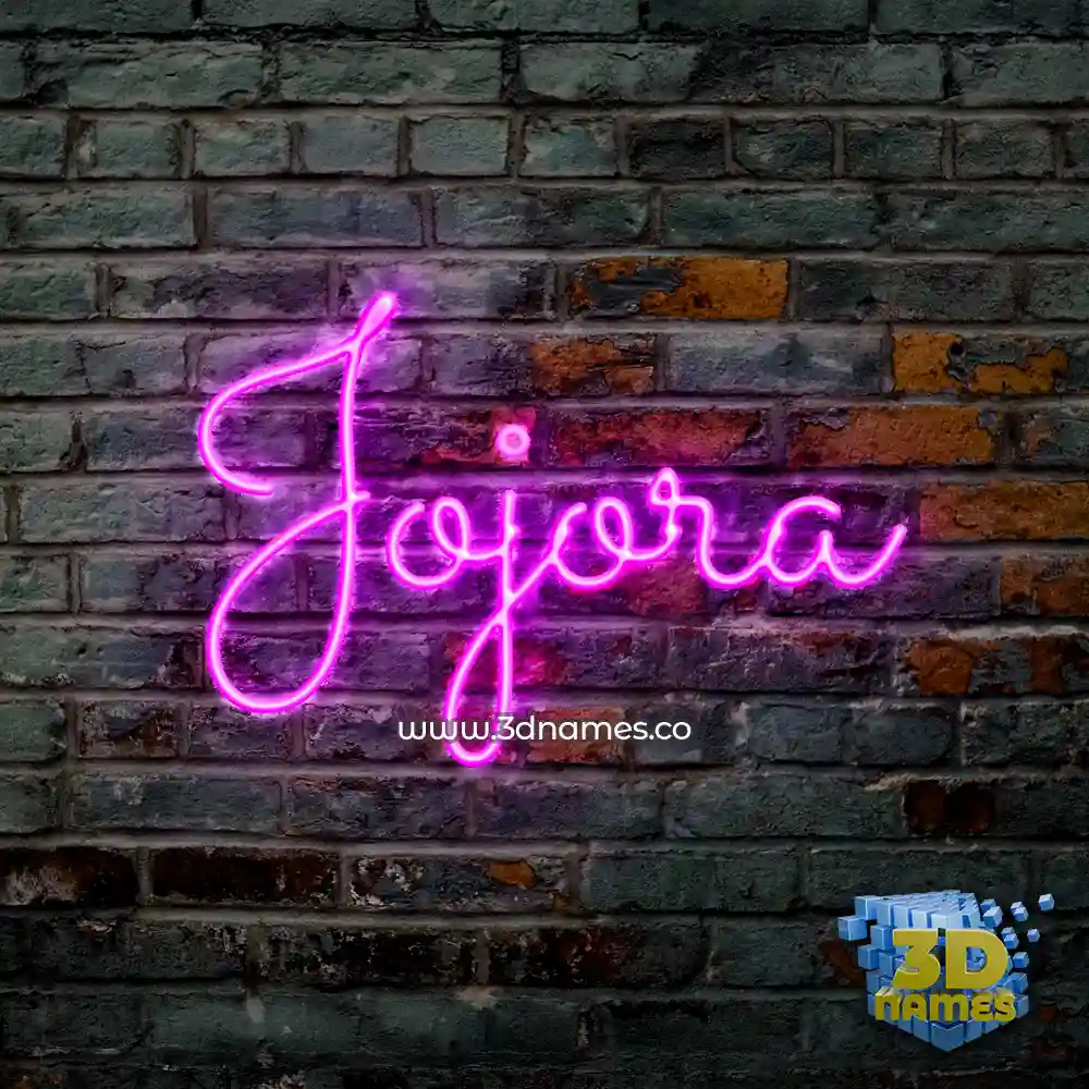 jojora in Pink Neon style - 3D name wallpaper