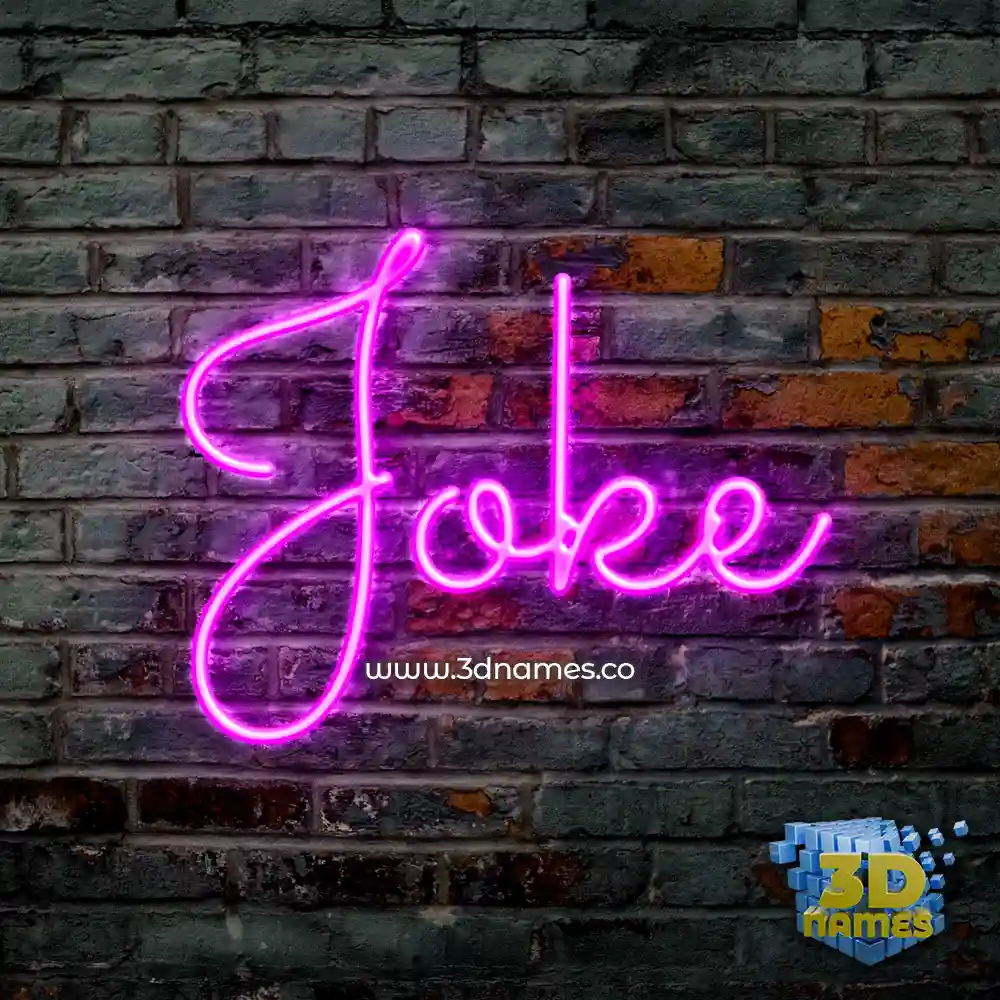 joke in Pink Neon style - 3D name wallpaper