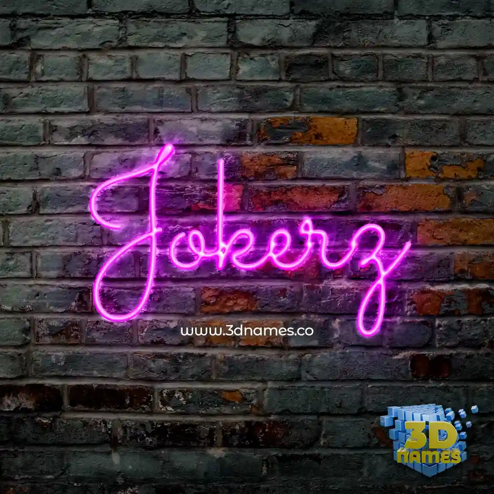 jokerz in Pink Neon style - 3D name wallpaper