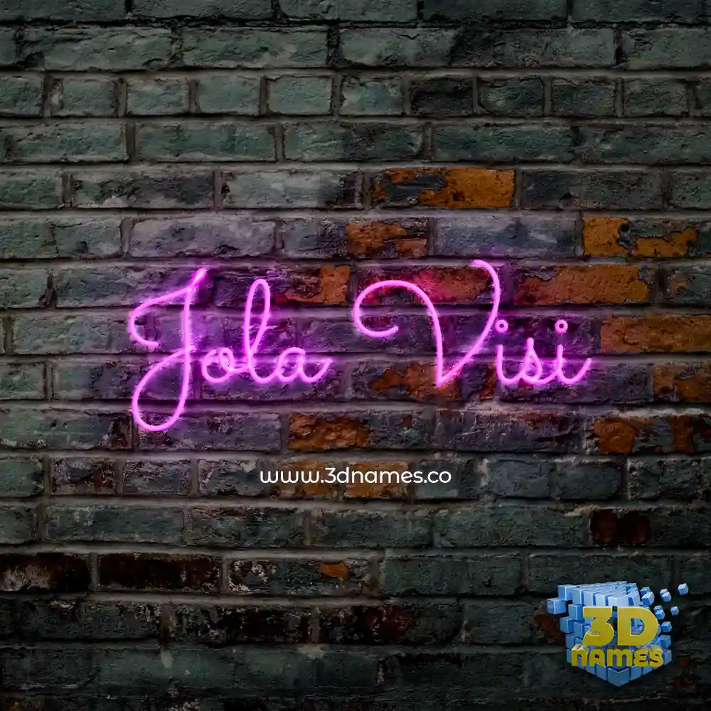 jola visi in Pink Neon style - 3D name wallpaper