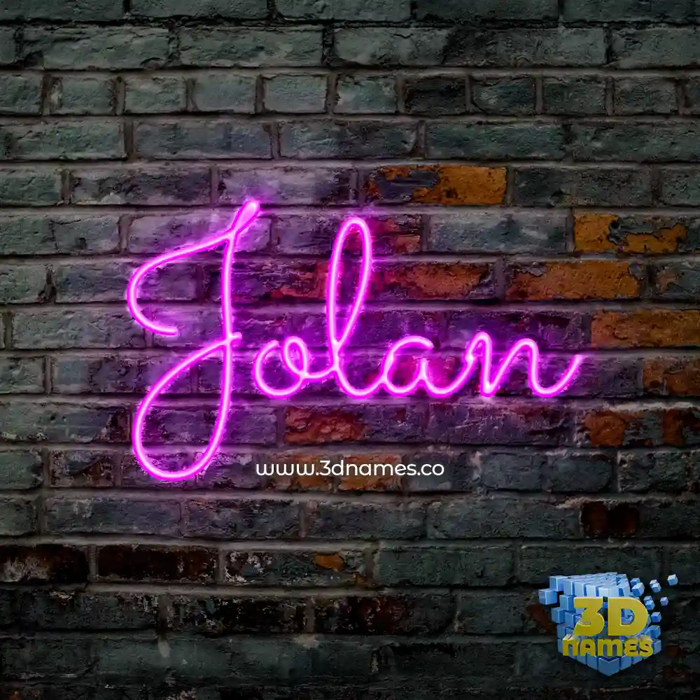 jolan in Pink Neon style - 3D name wallpaper
