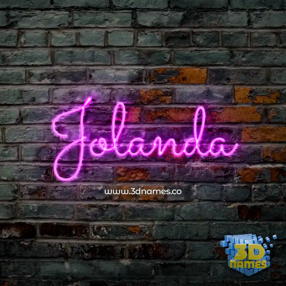 jolanda in Pink Neon style - 3D name wallpaper