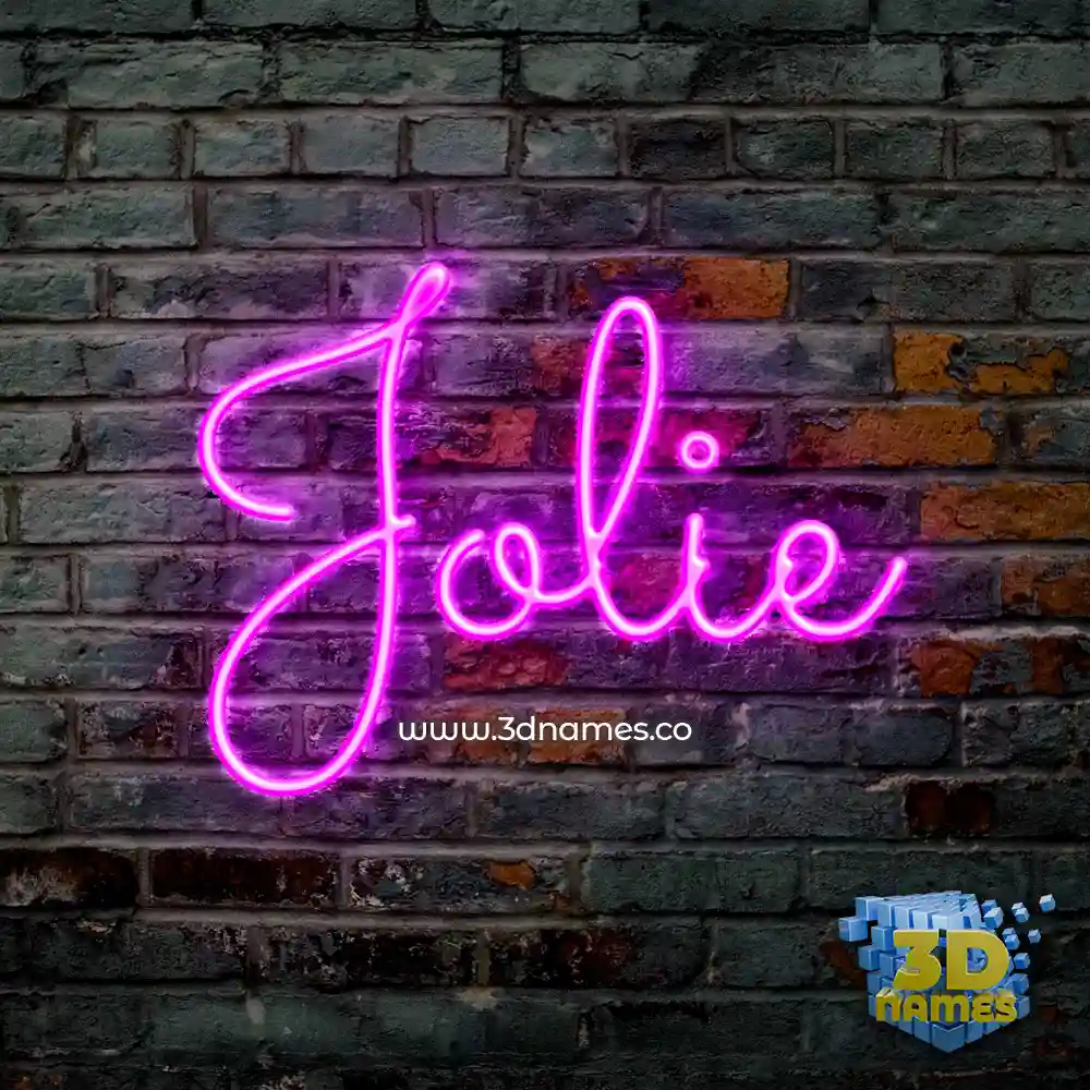 jolie in Pink Neon style - 3D name wallpaper