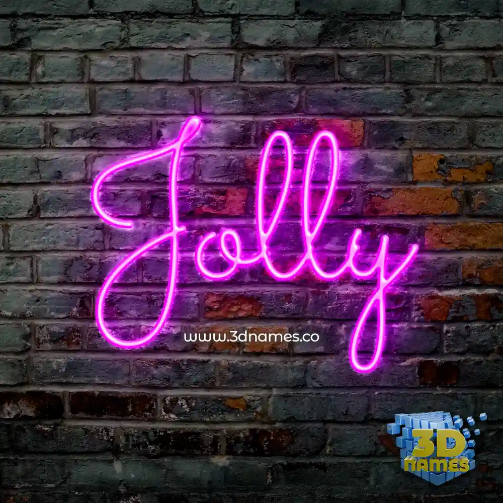 jolly in Pink Neon style - 3D name wallpaper