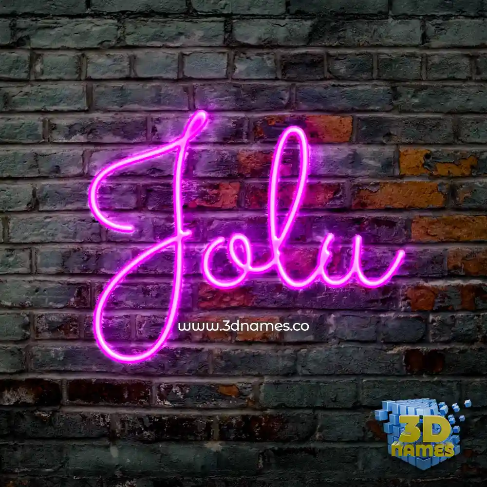 jolu in Pink Neon style - 3D name wallpaper