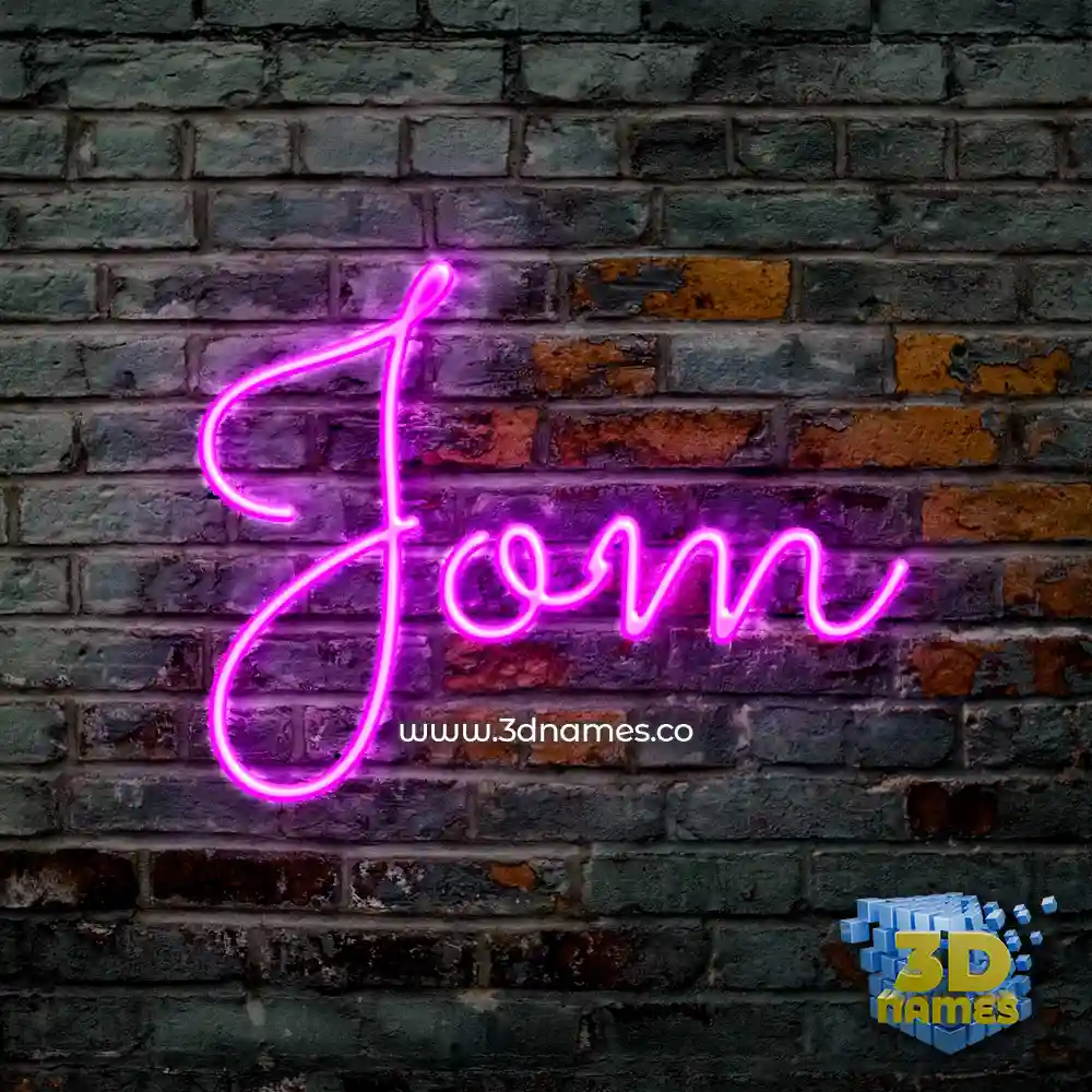 jom in Pink Neon style - 3D name wallpaper
