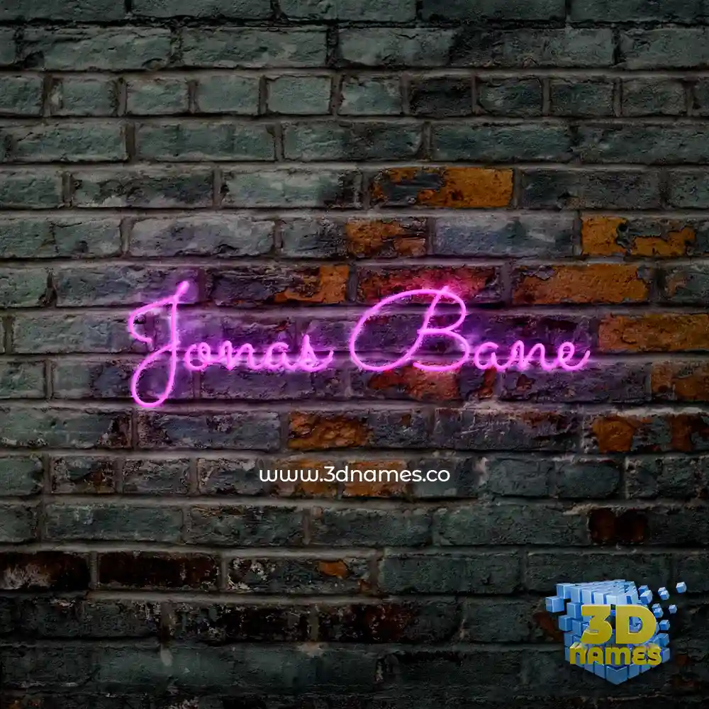 jonas bane in Pink Neon style - 3D name wallpaper