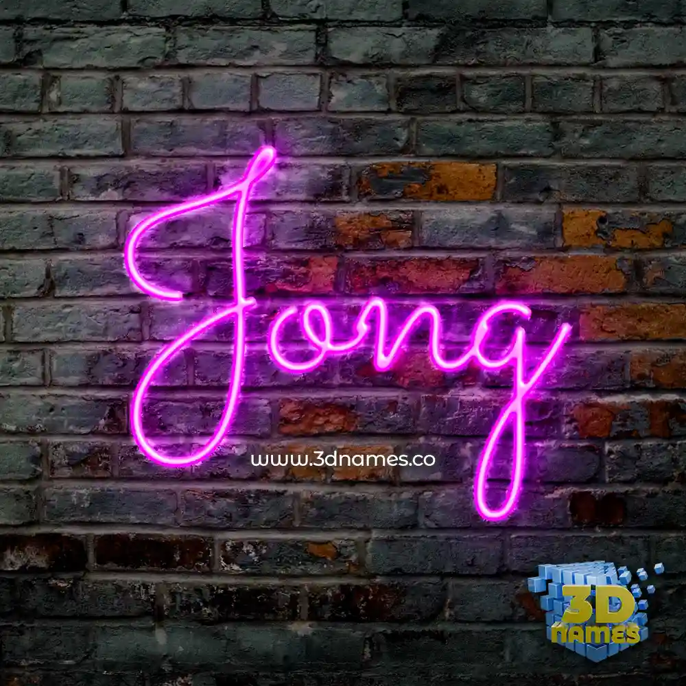 jong in Pink Neon style - 3D name wallpaper