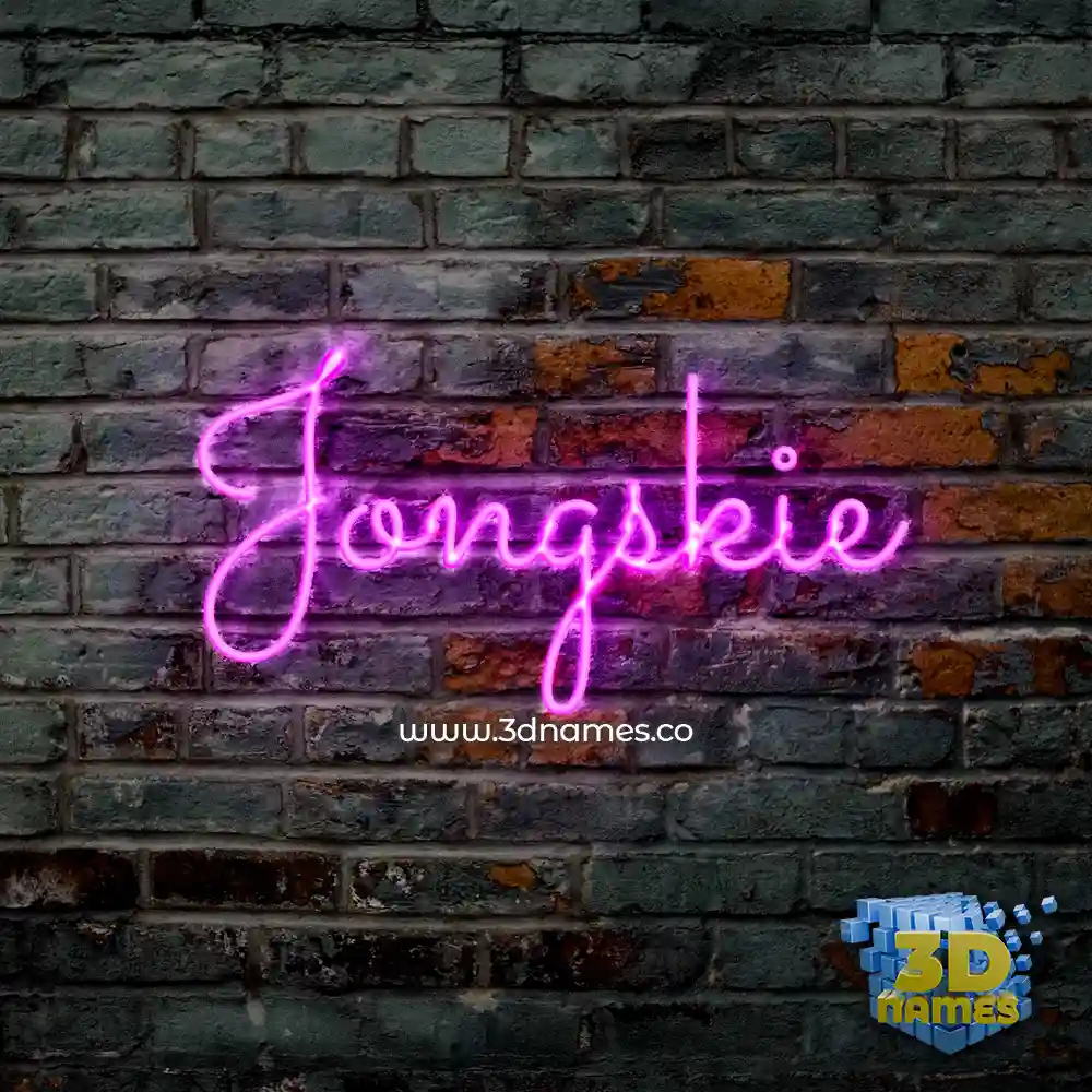 jongskie in Pink Neon style - 3D name wallpaper