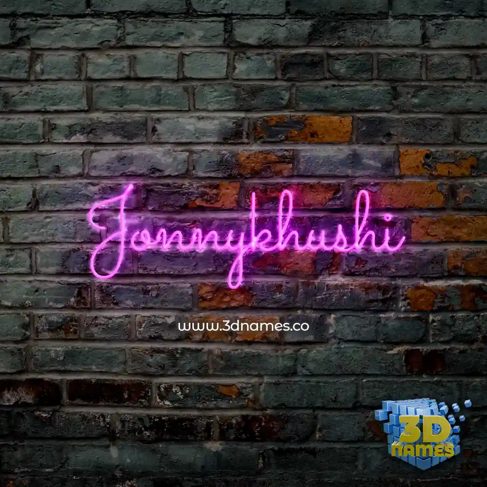 jonnykhushi in Pink Neon style - 3D name wallpaper
