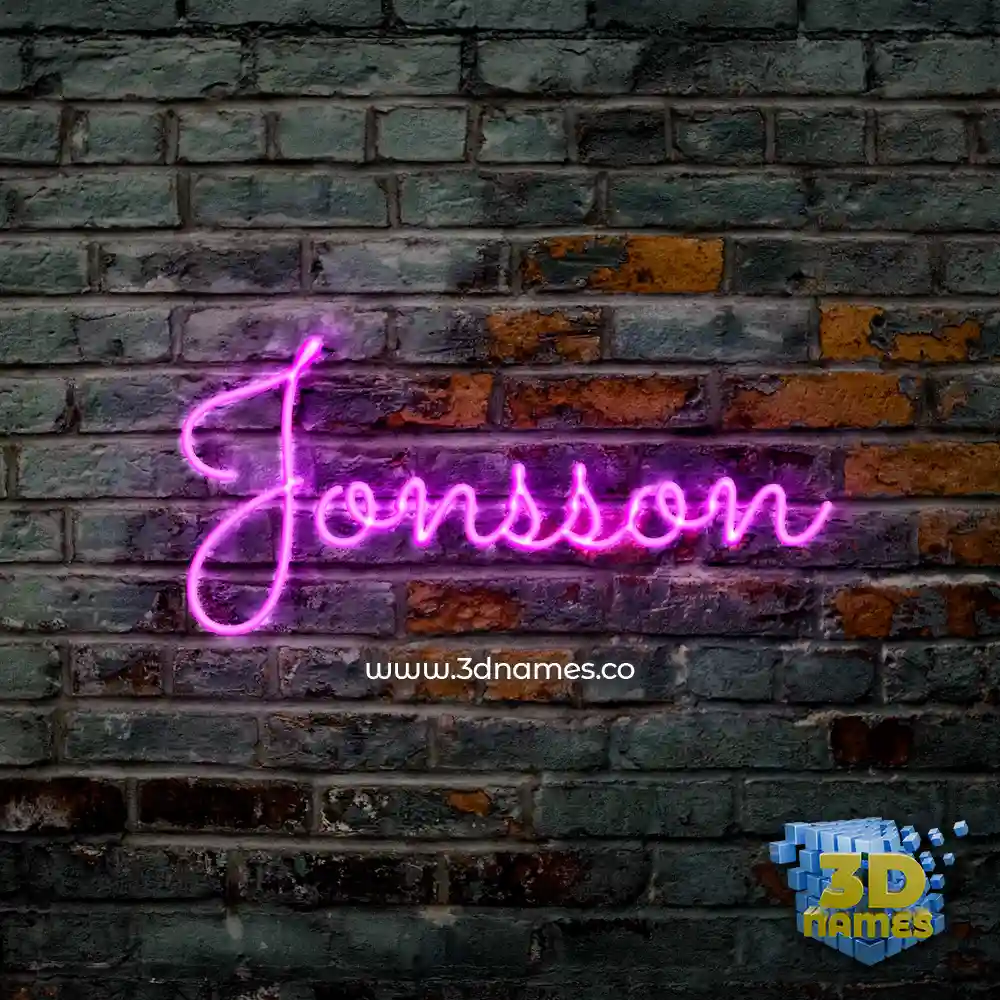 jonsson in Pink Neon style - 3D name wallpaper