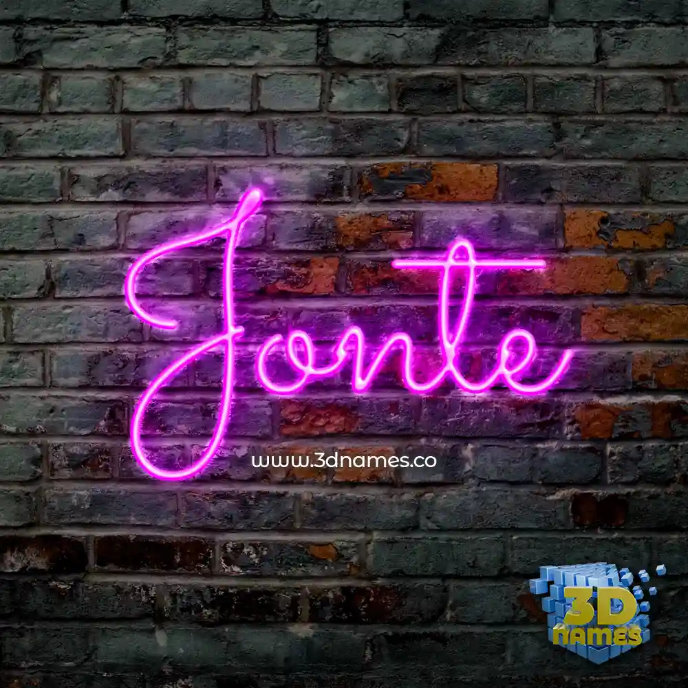 jonte in Pink Neon style - 3D name wallpaper