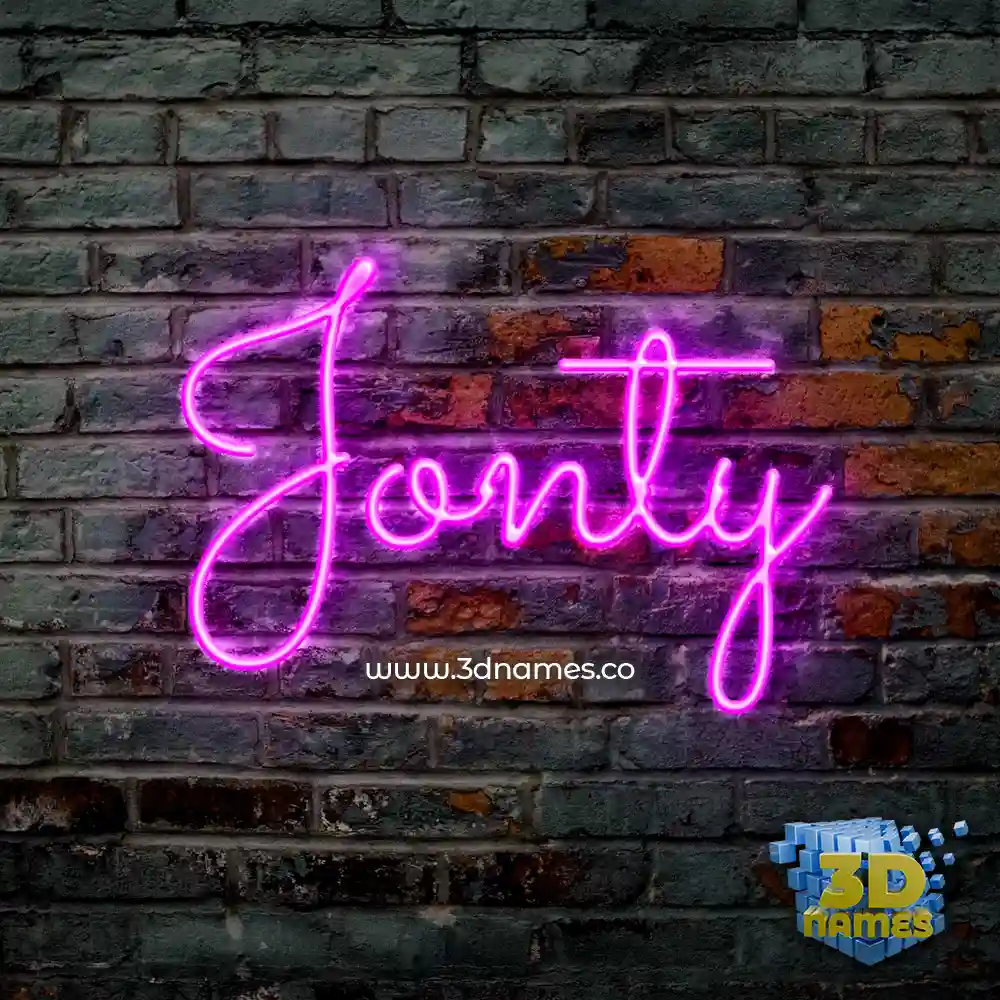jonty in Pink Neon style - 3D name wallpaper