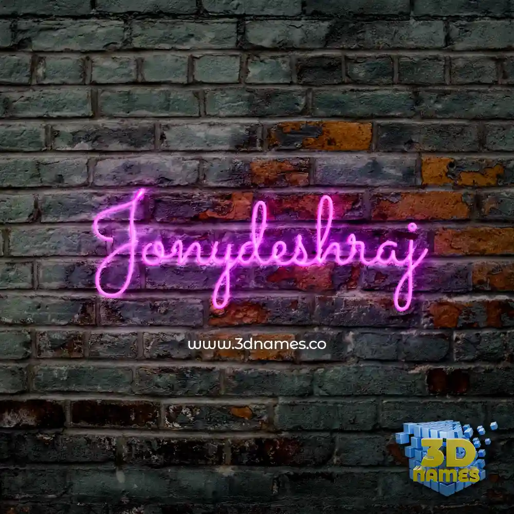jonydeshraj in Pink Neon style - 3D name wallpaper