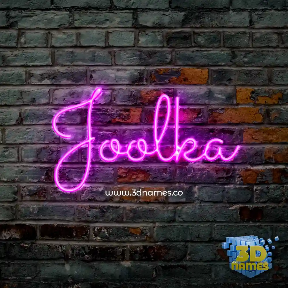 joolka in Pink Neon style - 3D name wallpaper