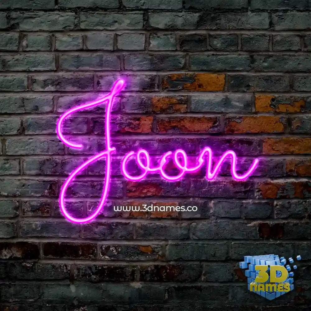 joon in Pink Neon style - 3D name wallpaper