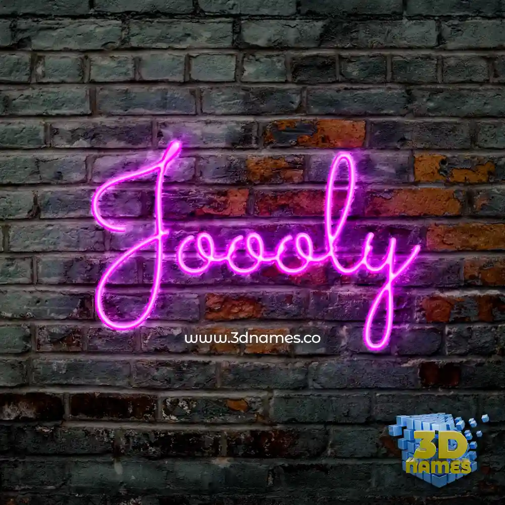 joooly in Pink Neon style - 3D name wallpaper