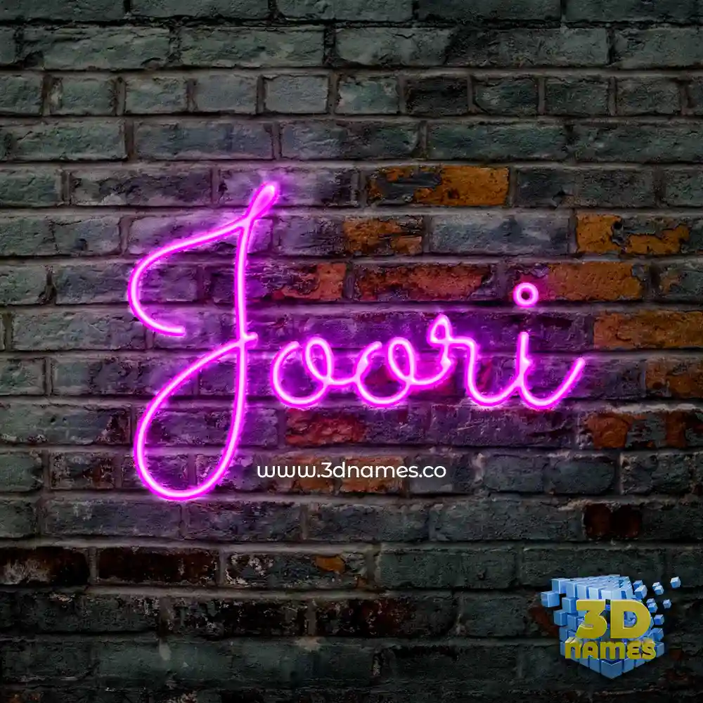 joori in Pink Neon style - 3D name wallpaper