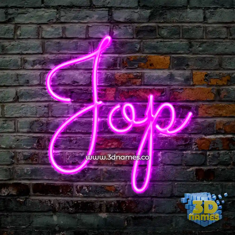jop in Pink Neon style - 3D name wallpaper