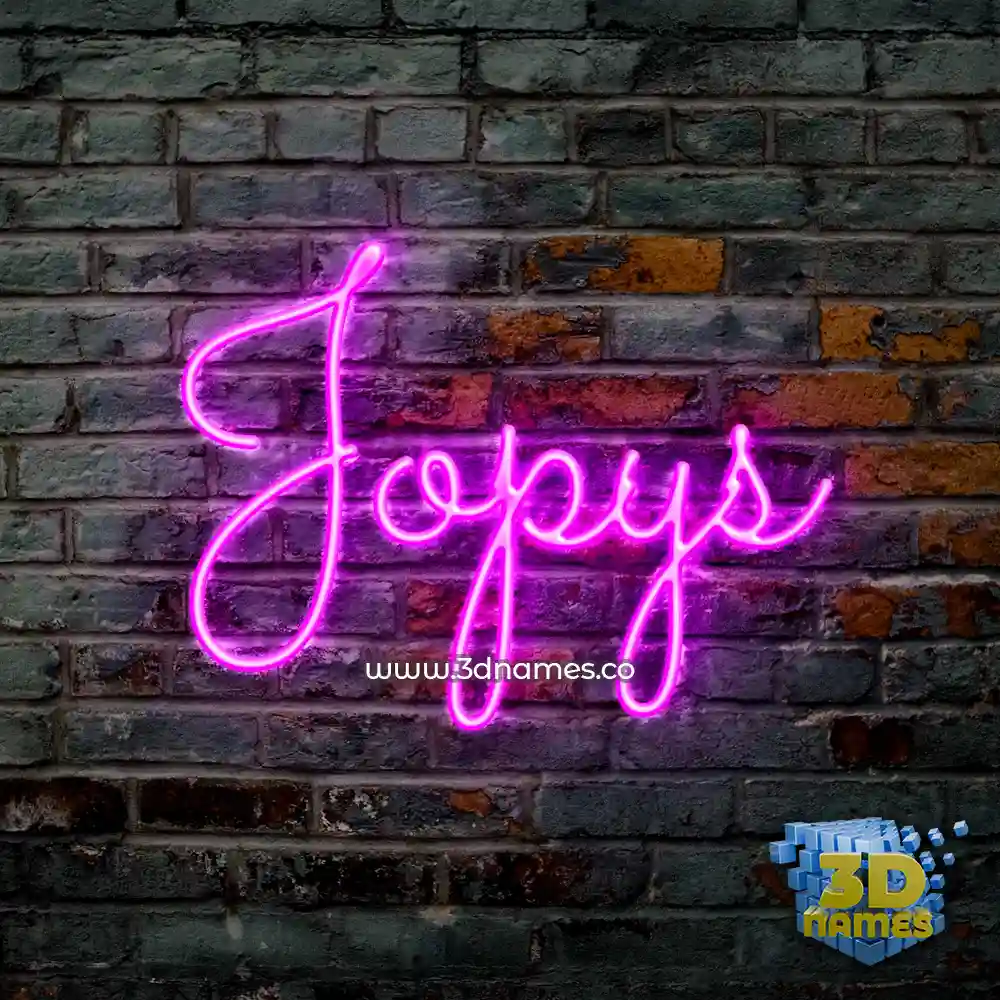 jopys in Pink Neon style - 3D name wallpaper