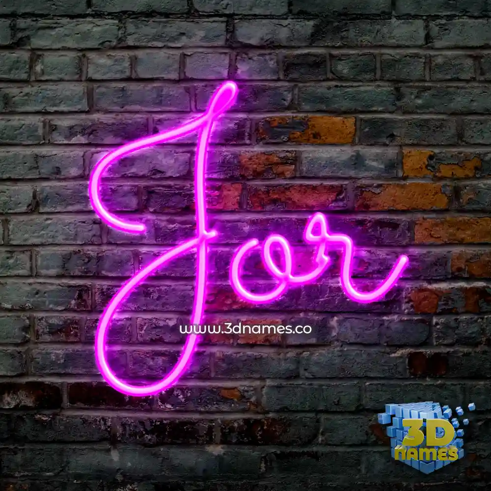 jor in Pink Neon style - 3D name wallpaper