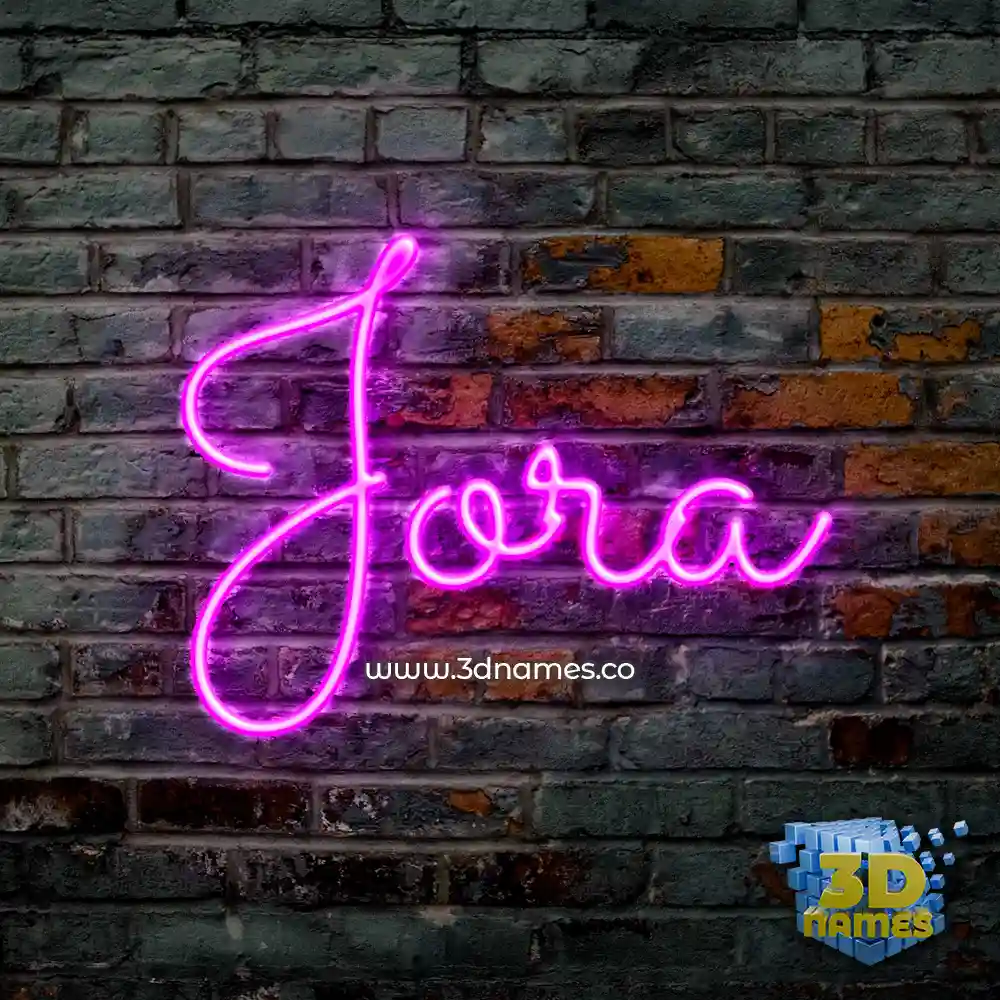 jora in Pink Neon style - 3D name wallpaper