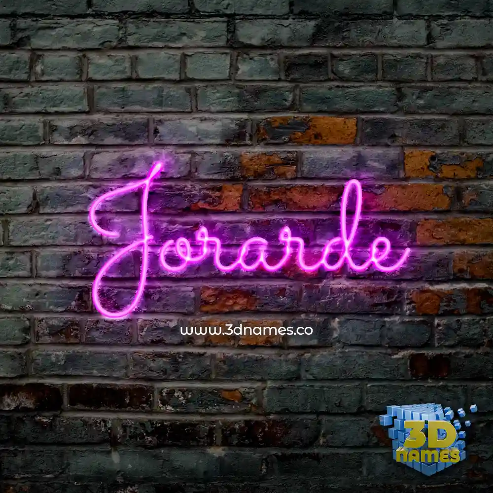 jorarde in Pink Neon style - 3D name wallpaper
