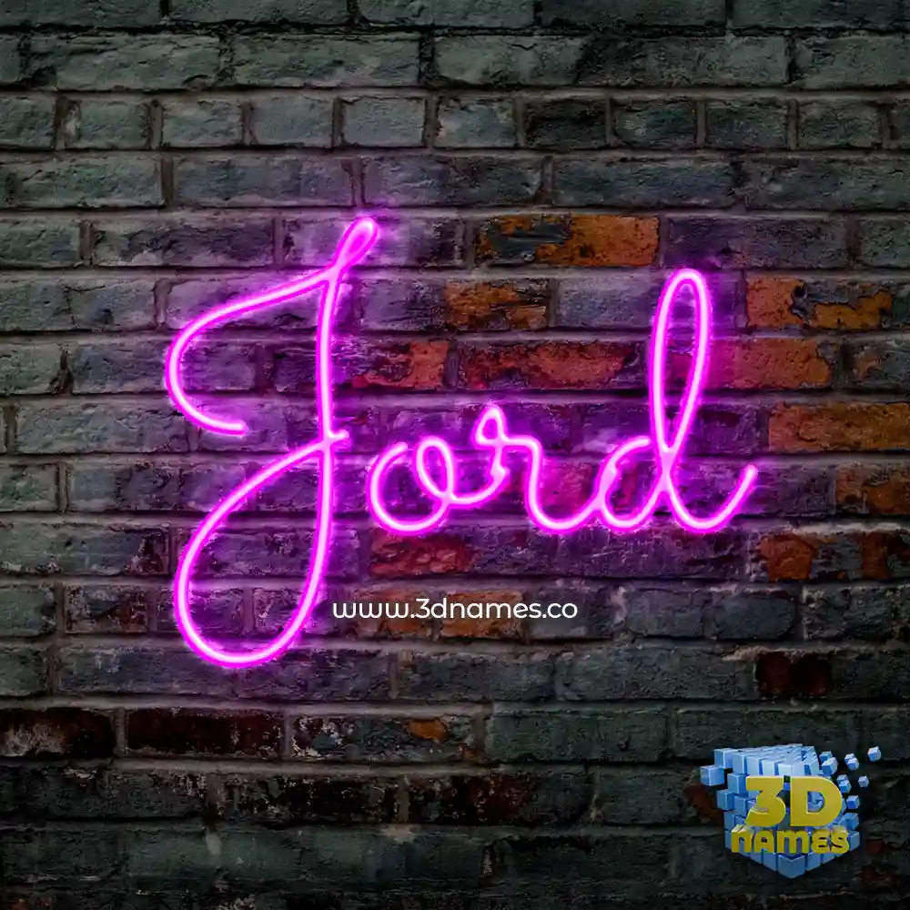 jord in Pink Neon style - 3D name wallpaper