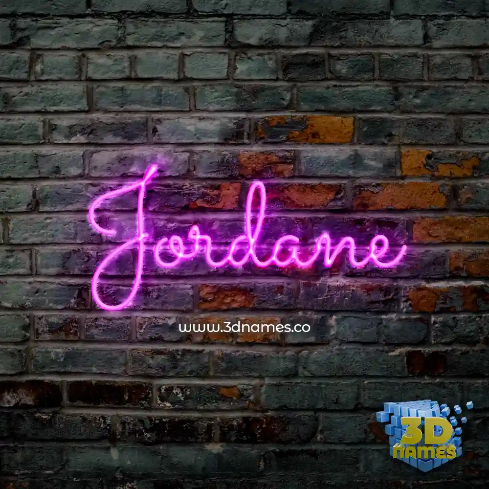 jordane in Pink Neon style - 3D name wallpaper