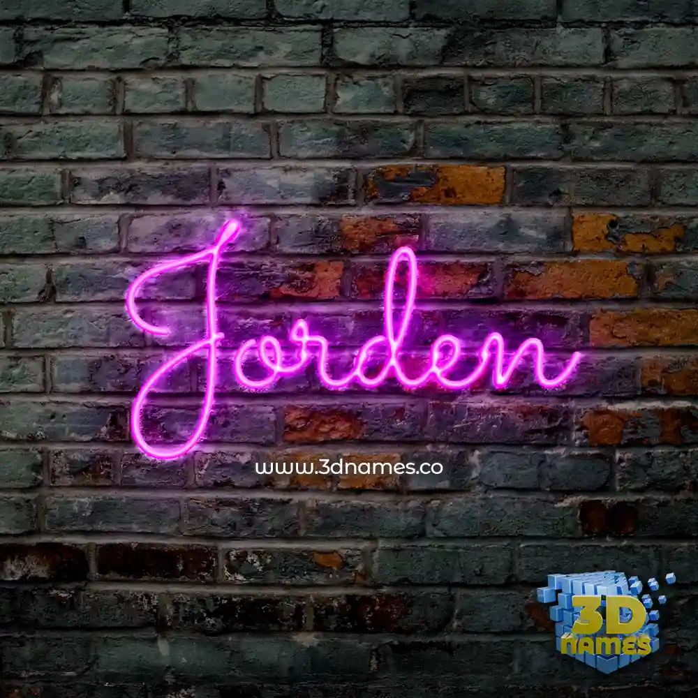 jorden in Pink Neon style - 3D name wallpaper