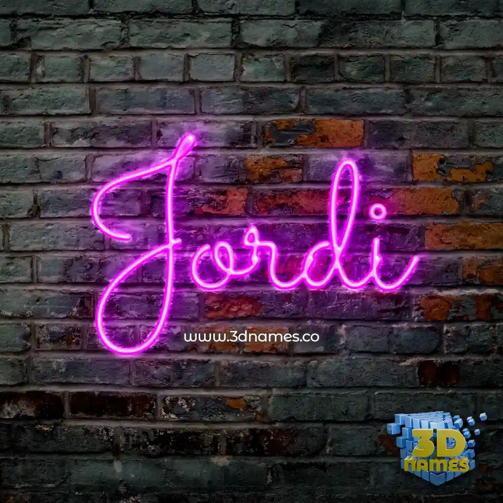 jordi in Pink Neon style - 3D name wallpaper