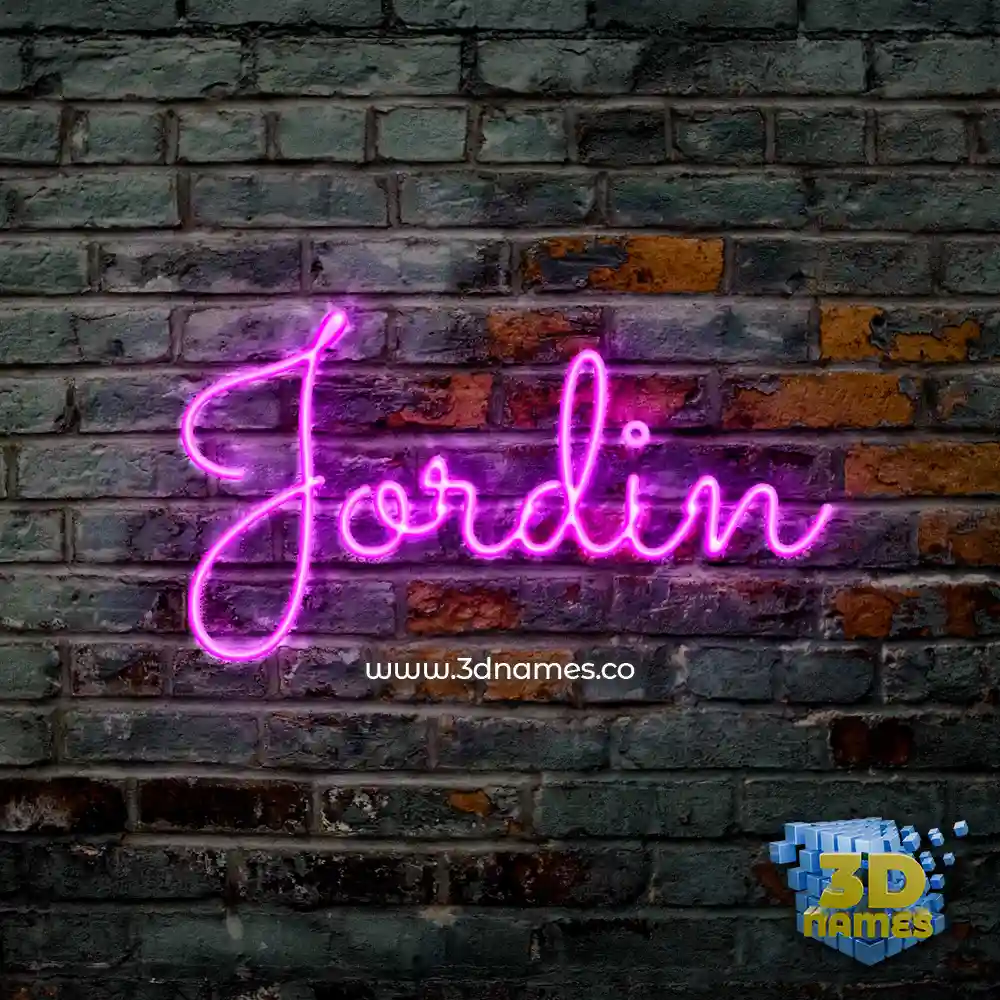 jordin in Pink Neon style - 3D name wallpaper