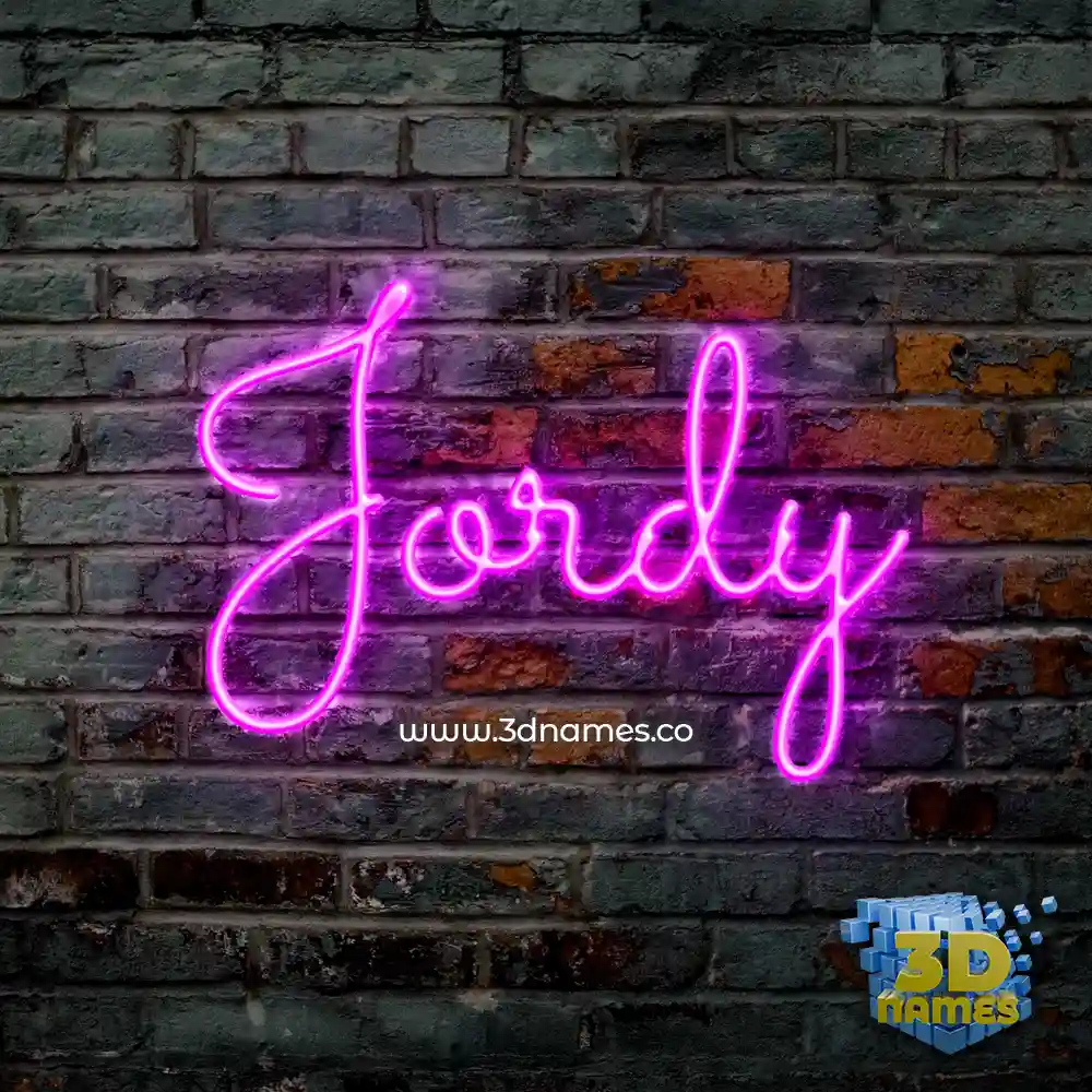 jordy in Pink Neon style - 3D name wallpaper