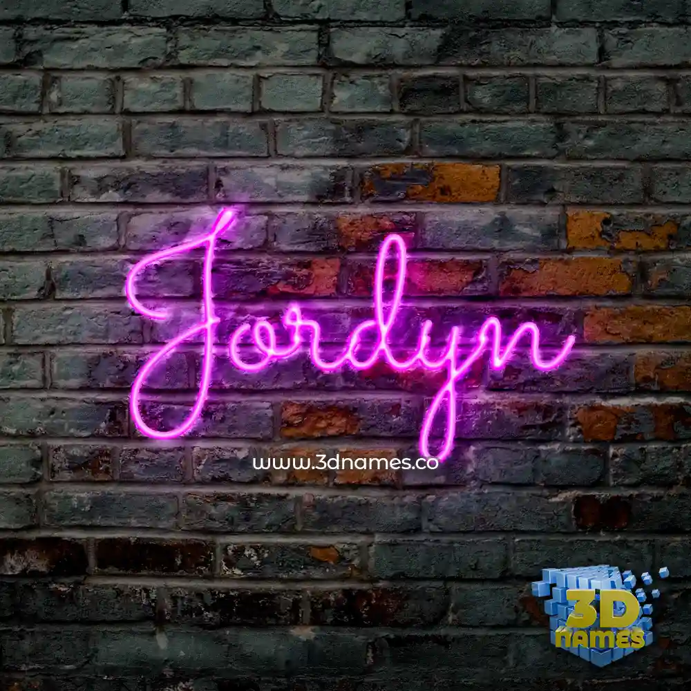 jordyn in Pink Neon style - 3D name wallpaper