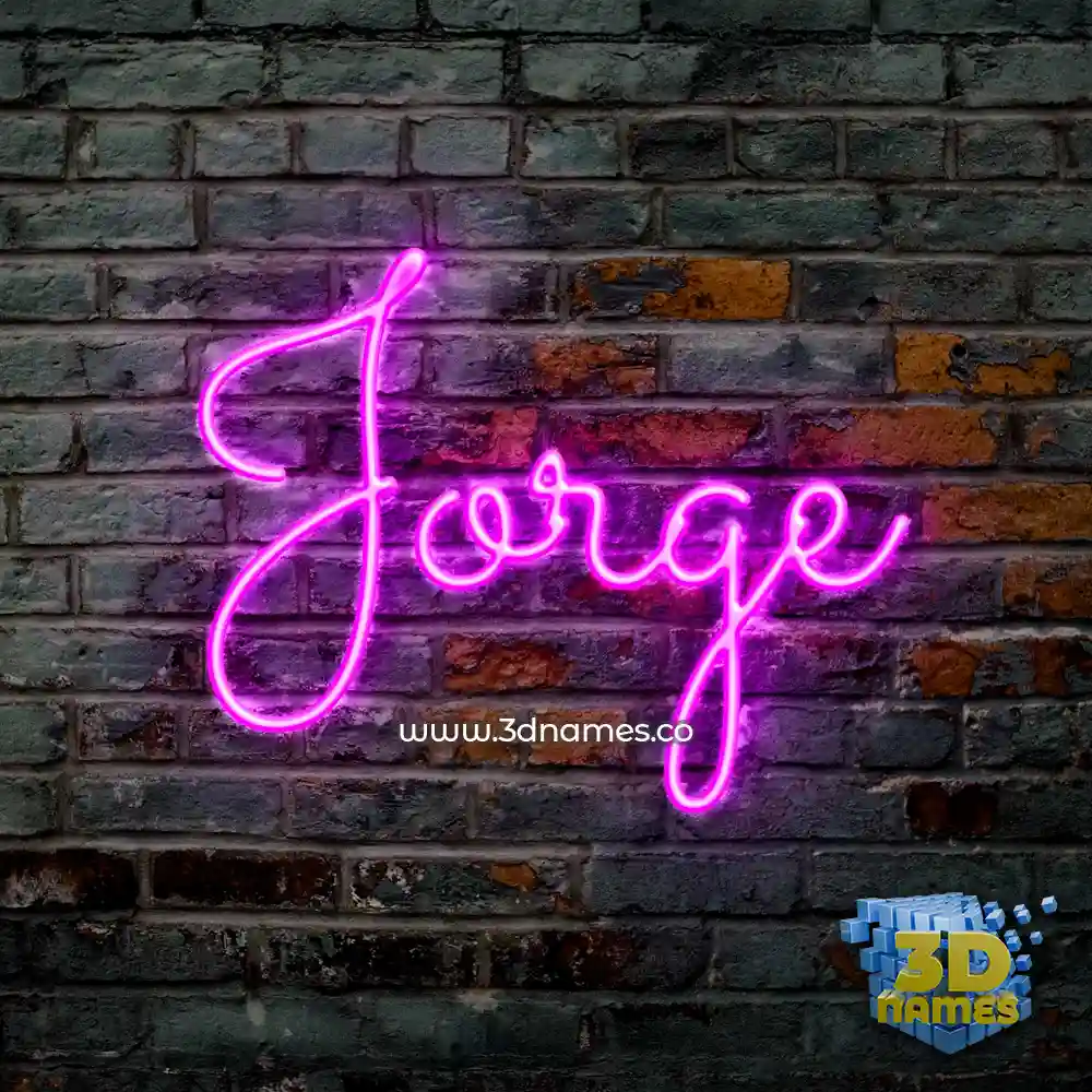 jorge in Pink Neon style - 3D name wallpaper
