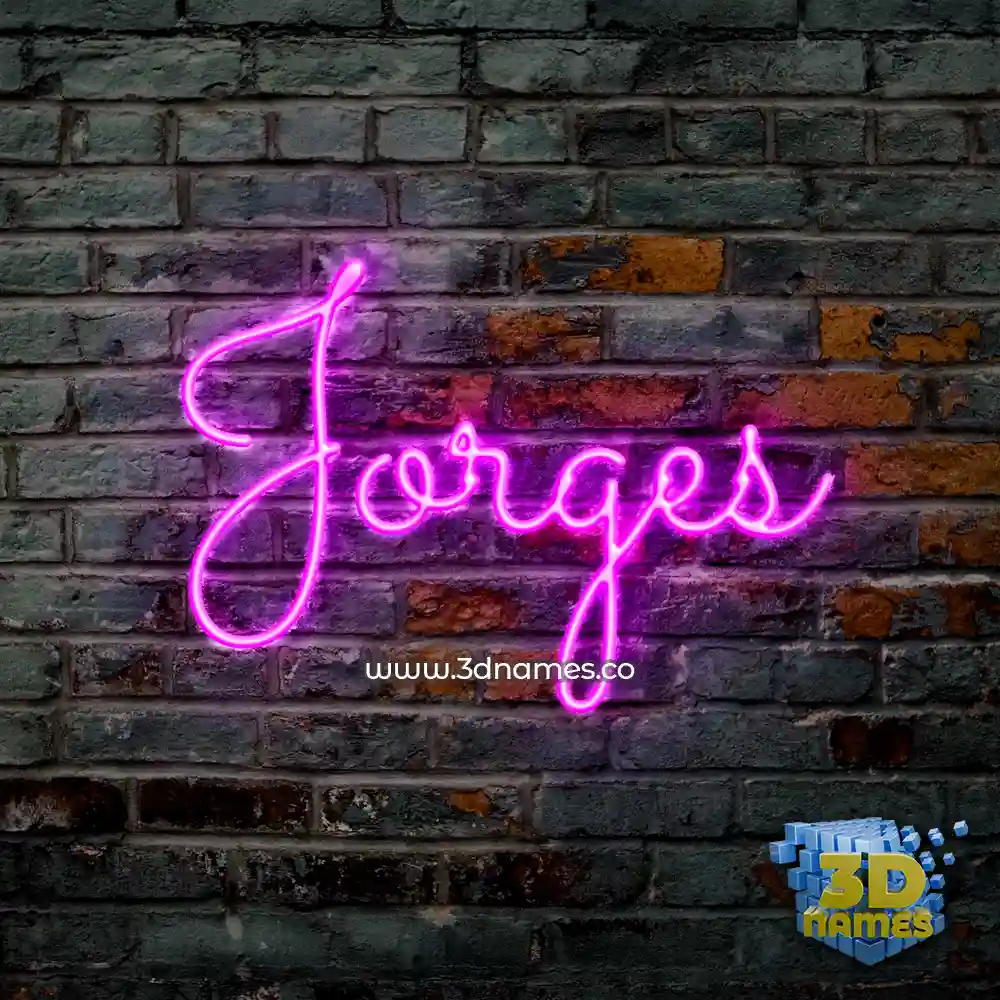 jorges in Pink Neon style - 3D name wallpaper