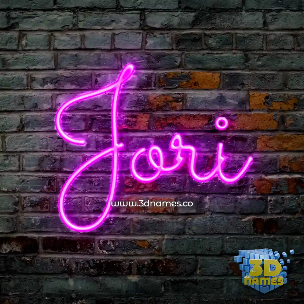 jori in Pink Neon style - 3D name wallpaper