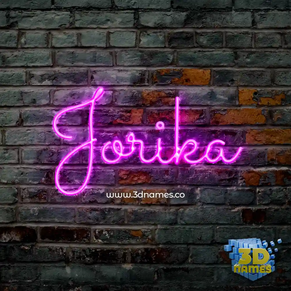 jorika in Pink Neon style - 3D name wallpaper