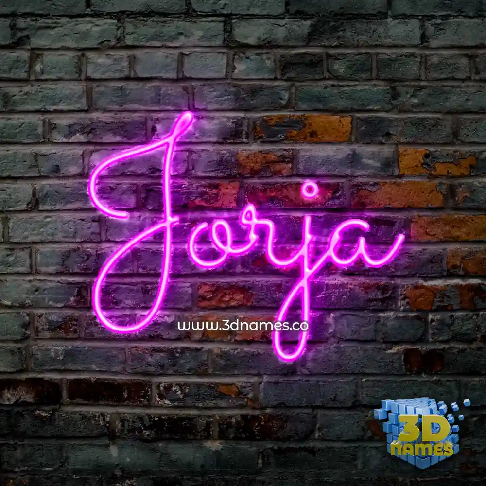 jorja in Pink Neon style - 3D name wallpaper