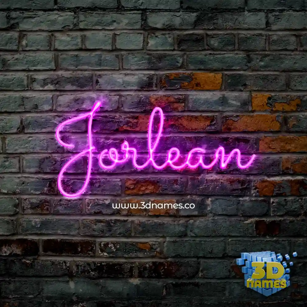 jorlean in Pink Neon style - 3D name wallpaper