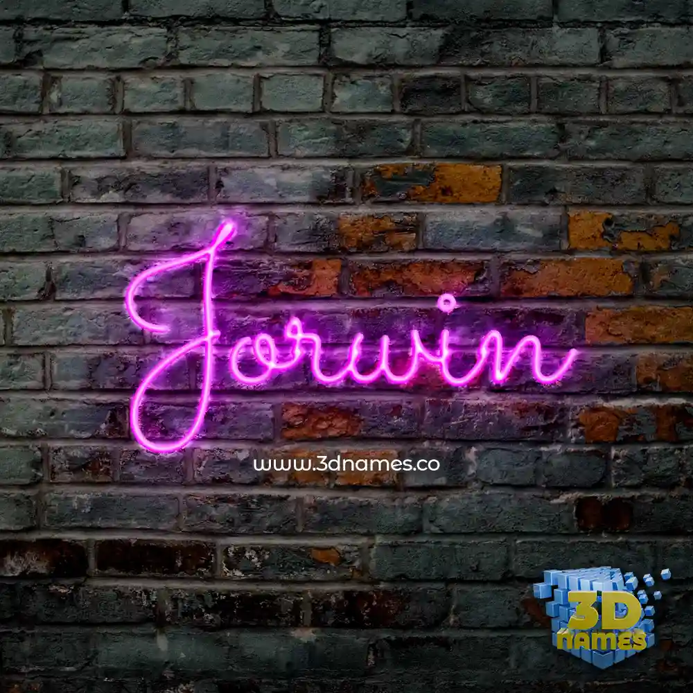 jorwin in Pink Neon style - 3D name wallpaper