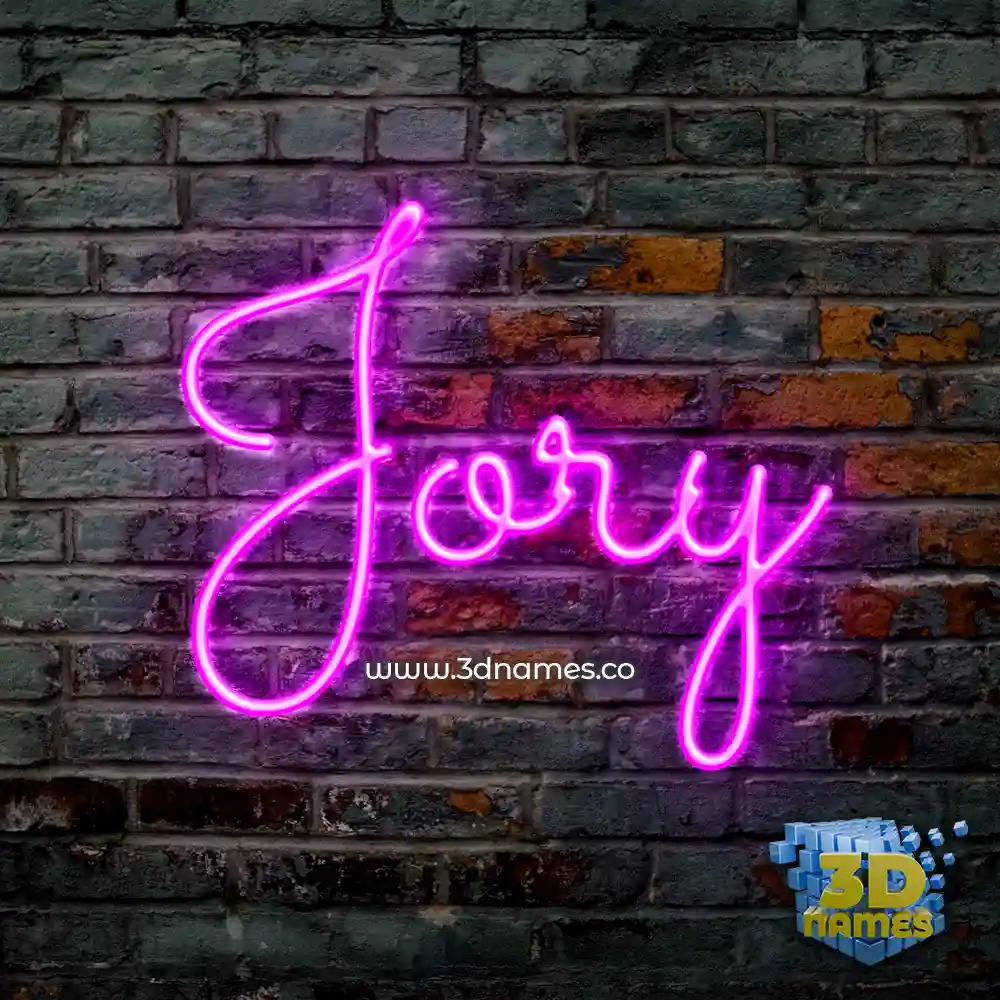 jory in Pink Neon style - 3D name wallpaper