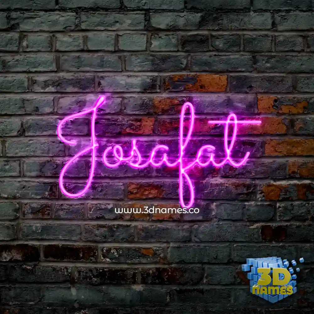 josafat in Pink Neon style - 3D name wallpaper