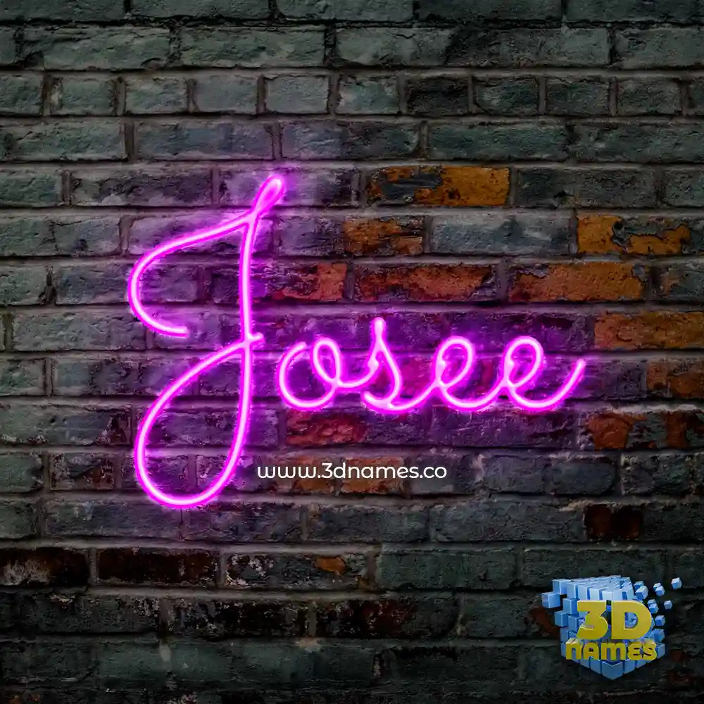 josee in Pink Neon style - 3D name wallpaper