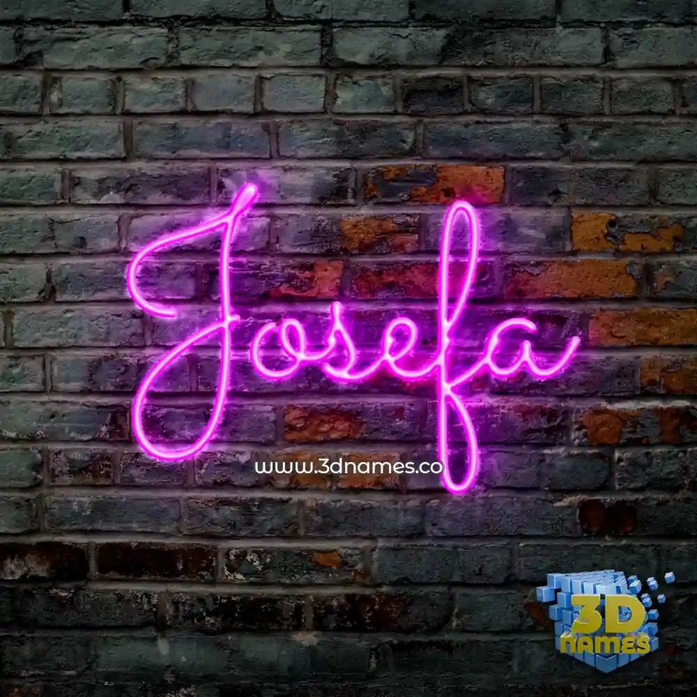 josefa in Pink Neon style - 3D name wallpaper