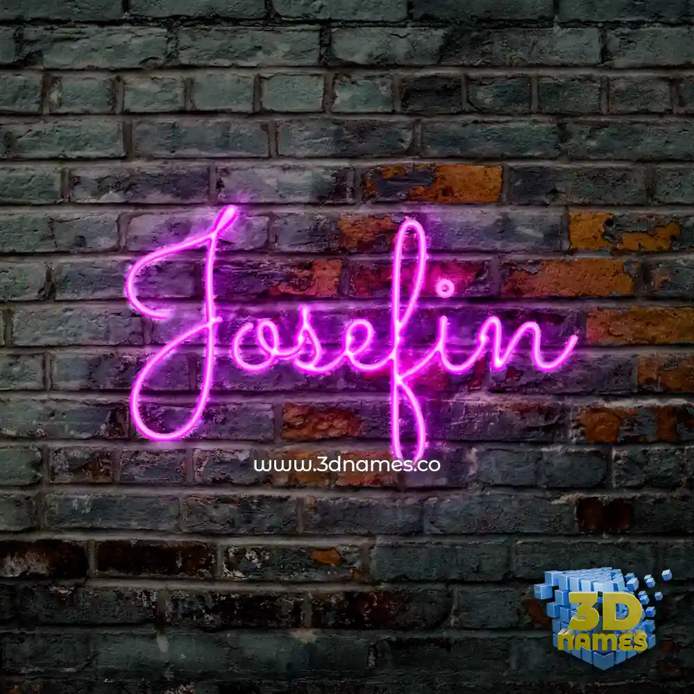 josefin in Pink Neon style - 3D name wallpaper