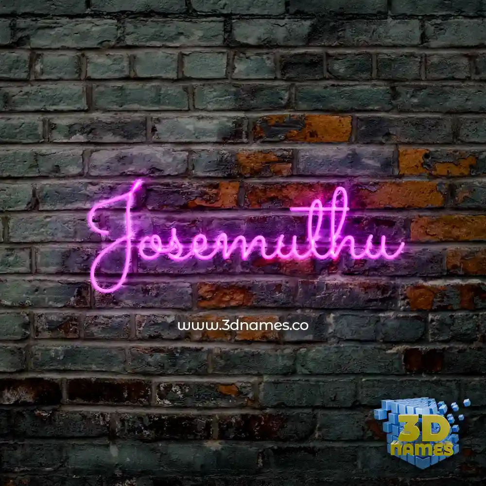 josemuthu in Pink Neon style - 3D name wallpaper