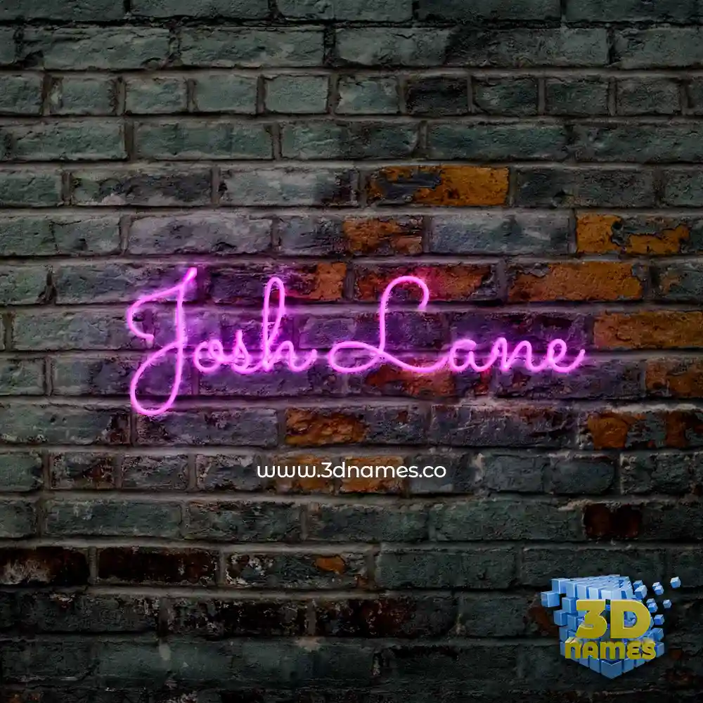 josh lane in Pink Neon style - 3D name wallpaper