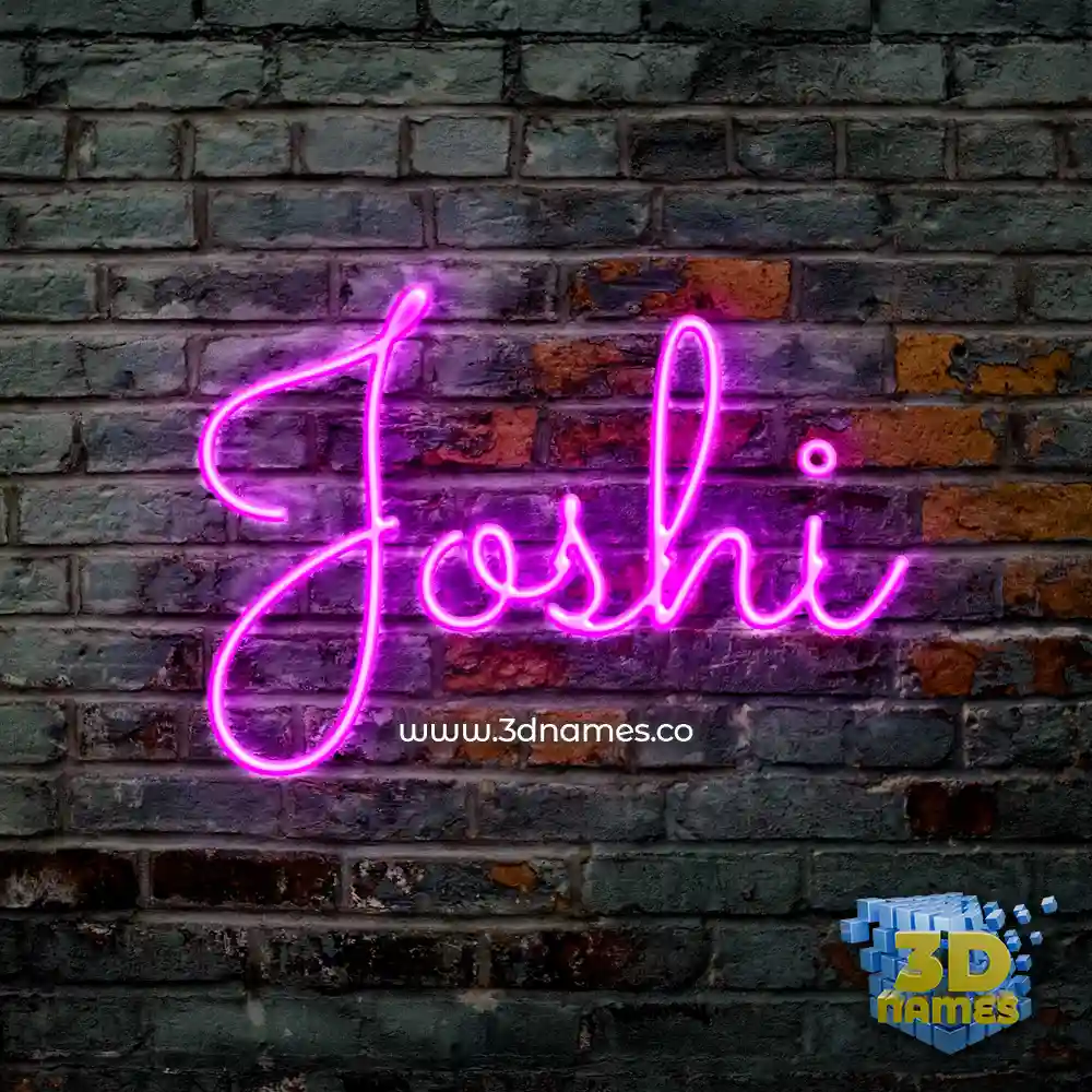 joshi in Pink Neon style - 3D name wallpaper